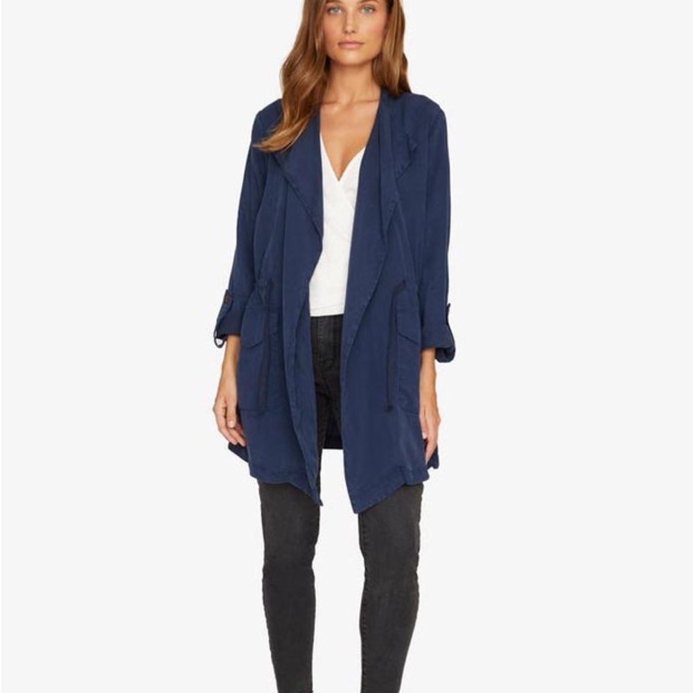 Nordstrom Sanctuary Navy Draped Jacket- black iris
